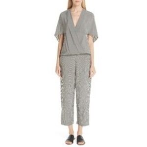 Zero + Maria Cornejo Hex Gingham Jumpsuit in White Pepper/Black 6
